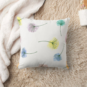 Dansende Dandelions   Waterverf Floral Pattern Kussen