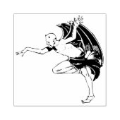 Dansende demon illustratie art stempel (Afrduk)