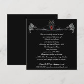 Dansende Demons Jeweled Gothic Wedding Invitations Kaart (Voorkant / Achterkant)