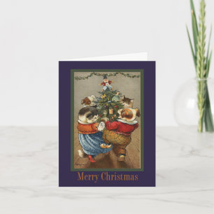 Dansende Dieren Kerst Kaart