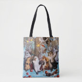 Dansende Dieren Partij in de Canvas tas Bossen (Voorkant)