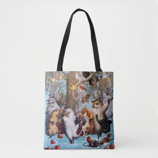 Dansende Dieren Partij in de Canvas tas Bossen (Voorkant)