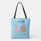 Dansende Donuts Baby Blauw Draagtas (Achterkant)