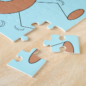 Dansende donuts lichtblauw legpuzzel (Zijkant)