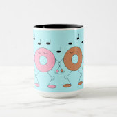 Dansende donuts lichtblauw mok (Midden)