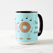 Dansende donuts lichtblauw mok (Voorkant rechts)