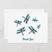 Dansende Dragonfly Dank je Briefkaart (Voorkant / Achterkant)