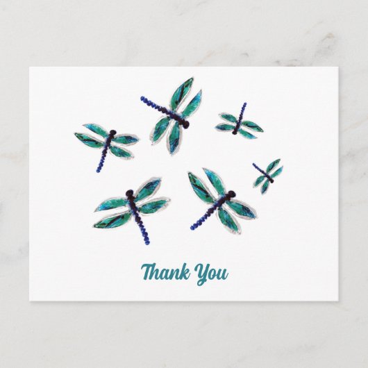Dansende Dragonfly Dank je Briefkaart (Voorkant)