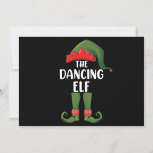 Dansende Elf Familie Matching Groep Kerstfeest Kaart