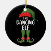 Dansende Elf Family Matching Group kerstparty Keramisch Ornament (Voorkant)
