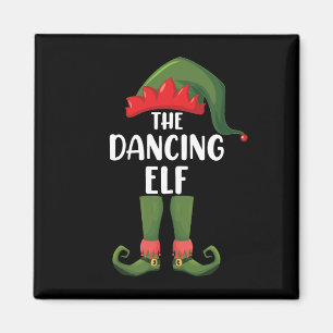 Dansende Elf Family Matching Group kerstparty Magneet