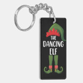 Dansende Elf Family Matching Group kerstparty Sleutelhanger (Voorkant Links)