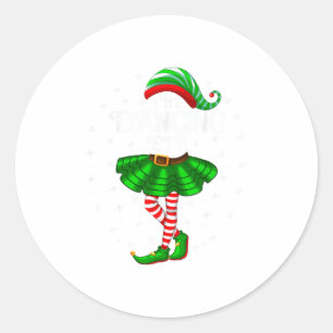Dansende Elf Kerst Familie Matching Vrouwen Meisje Ronde Sticker