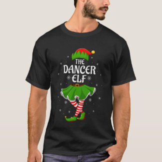 Dansende Elf Kerst Familie Meisjes Vrouwen Elf Squ T-shirt