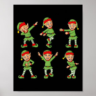 Dansende Elf kerstdance Challenge Boys Girls K Poster