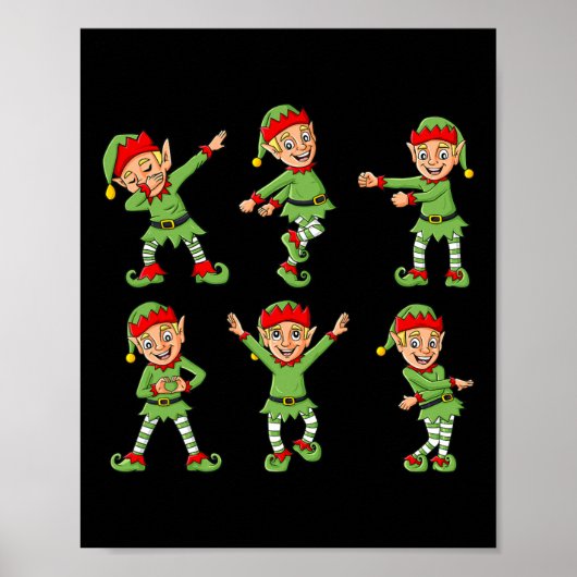 Dansende Elf kerstdance Challenge Boys Girls K Poster (Voorkant)