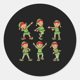 Dansende Elf kerstdance Challenge Boys Girls K Ronde Sticker