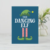 Dansende Elf Matching Family Group kerstparty Bedankkaart (Staand voorkant)
