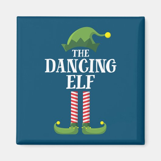 Dansende Elf Matching Family Group kerstparty Magneet (Voorkant)