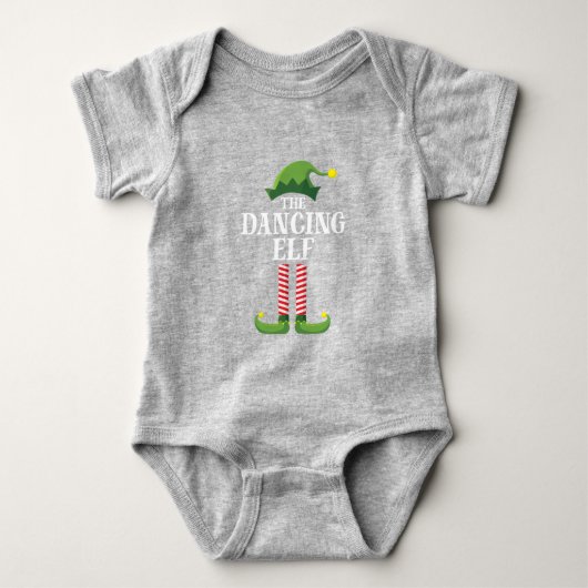 Dansende Elf Matching Family Group kerstparty Romper (Voorkant)