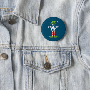 Dansende Elf Matching Family Group kerstparty Ronde Button 5,7 Cm