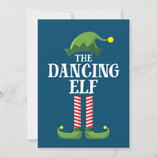 Dansende Elf Overeenkomstige Familie Groep Kerstfe Kaart