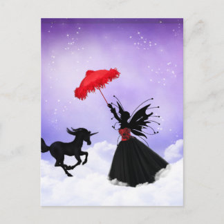 dansende fee met unicorn briefkaart