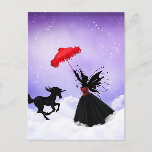 dansende fee met unicorn briefkaart (Voorkant)