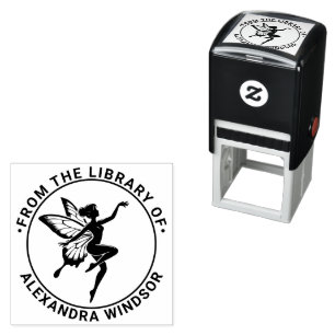 Dansende Fee Vlindervleugels Bibliotheek Boek Naam Zelfinktende Stempel
