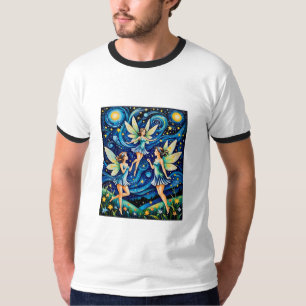 Dansende feeën onder Starry Sky T-shirt
