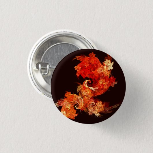 Dansende Firebird Abstract Art Button (rond) (Voorkant /achterkant)