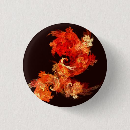 Dansende Firebird Abstract Art Button (rond) (Voorkant)