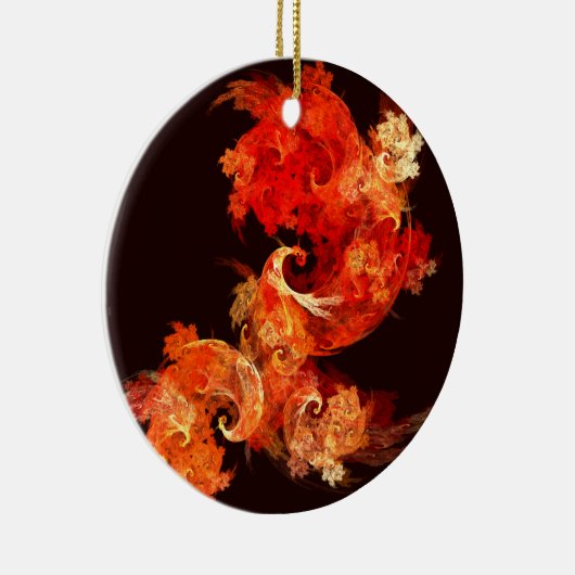 Dansende Firebird Abstract Art Circle Ornament (Rechts)