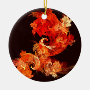 Dansende Firebird Abstract Art Circle Ornament