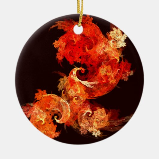 Dansende Firebird Abstract Art Circle Ornament (Voorkant)