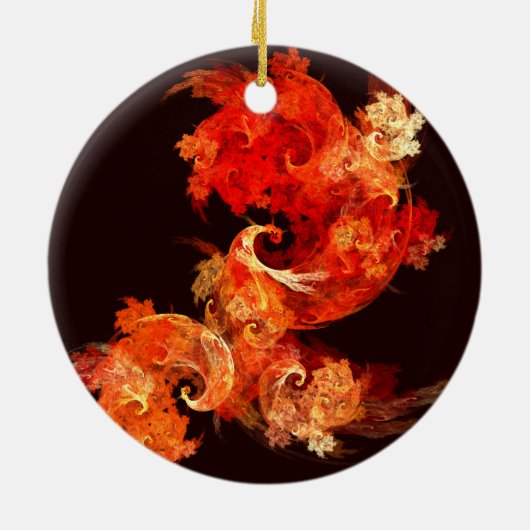 Dansende Firebird Abstract Art Circle Ornament (Achterkant)