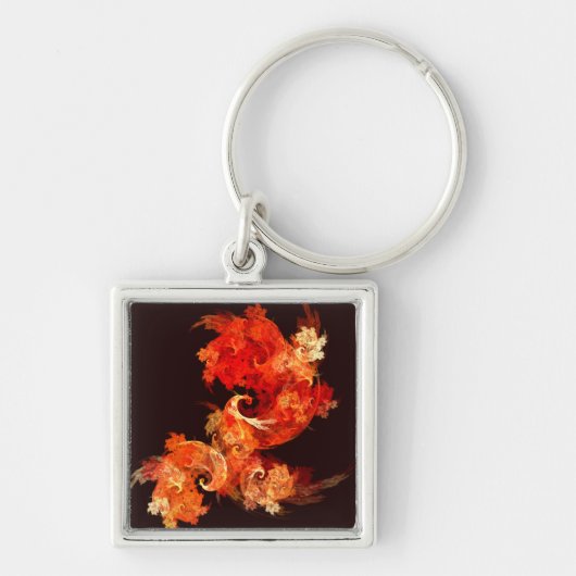 Dansende Firebird Abstract Art Small Sleutelhanger (Voorkant)