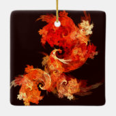 Dansende Firebird Abstract Art Square Ornament (Achterkant)