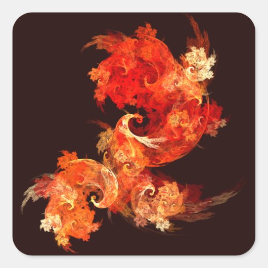 Dansende Firebird Abstract Art Square Sticker (Voorkant)