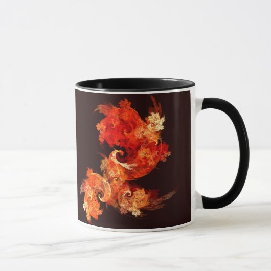 Dansende Firebirds Abstracte Koffie Mok (Rechts)