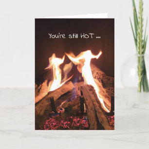 Dansende Flames Birthday Kaart