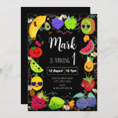 Dansende fruitverjaardag kaart (Voorkant / Achterkant)