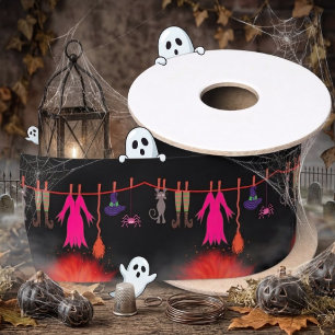 Dansende geraamtes op vuur vlammen voor Halloween Lint