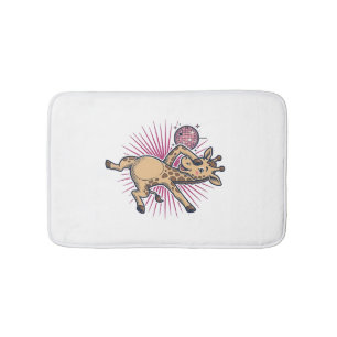 Dansende Giraffe Disco Bal Retro Gravure Shirt Badmat