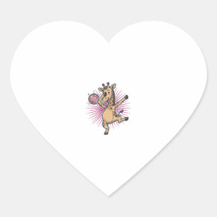Dansende Giraffe Disco Bal Retro Gravure Shirt Hart Sticker