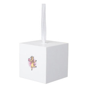 Dansende Giraffe Disco Bal Retro Gravure Shirt Kubus Ornament