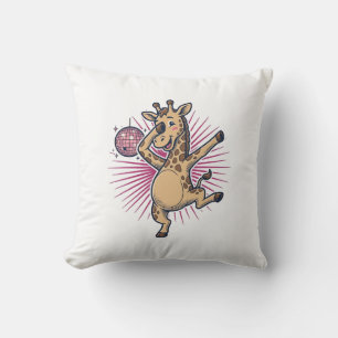 Dansende Giraffe Disco Bal Retro Gravure Shirt Kussen