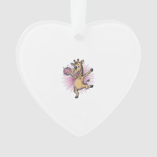 Dansende Giraffe Disco Bal Retro Gravure Shirt Ornament