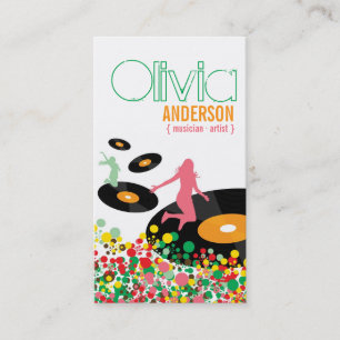 Dansende Girls Retro Vinyl Pop Stip Artistieke Zak Visitekaartje