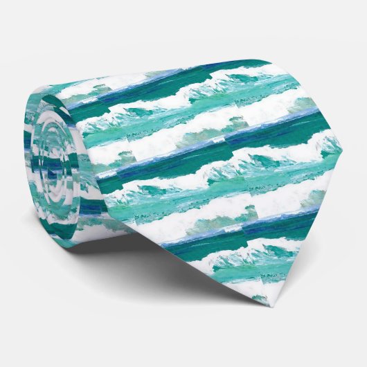Dansende golven - Mannen Ocean Seascape Mode Strop Stropdas (Opgerold)